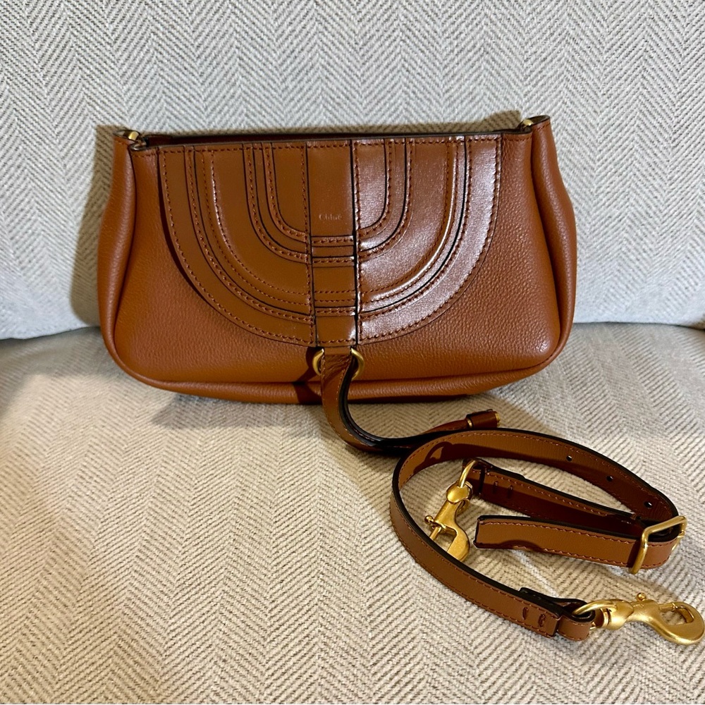 Chloé Tan Two Way Marcie Shoulder Bag Clutch-NWOT - Picture 7 of 16